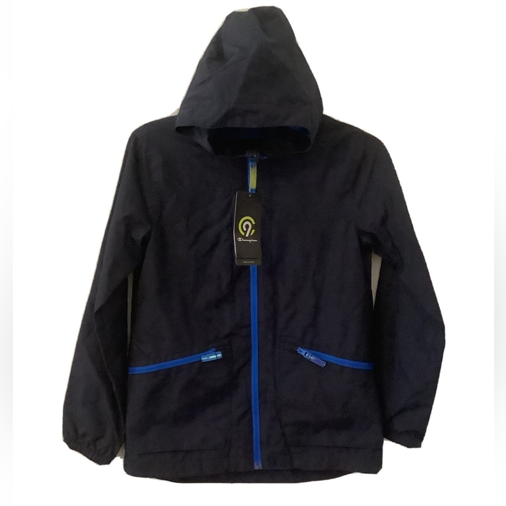 C9 Champion Boys' Rain Jacket Hoodie Navy Blue Sz M (8/10)